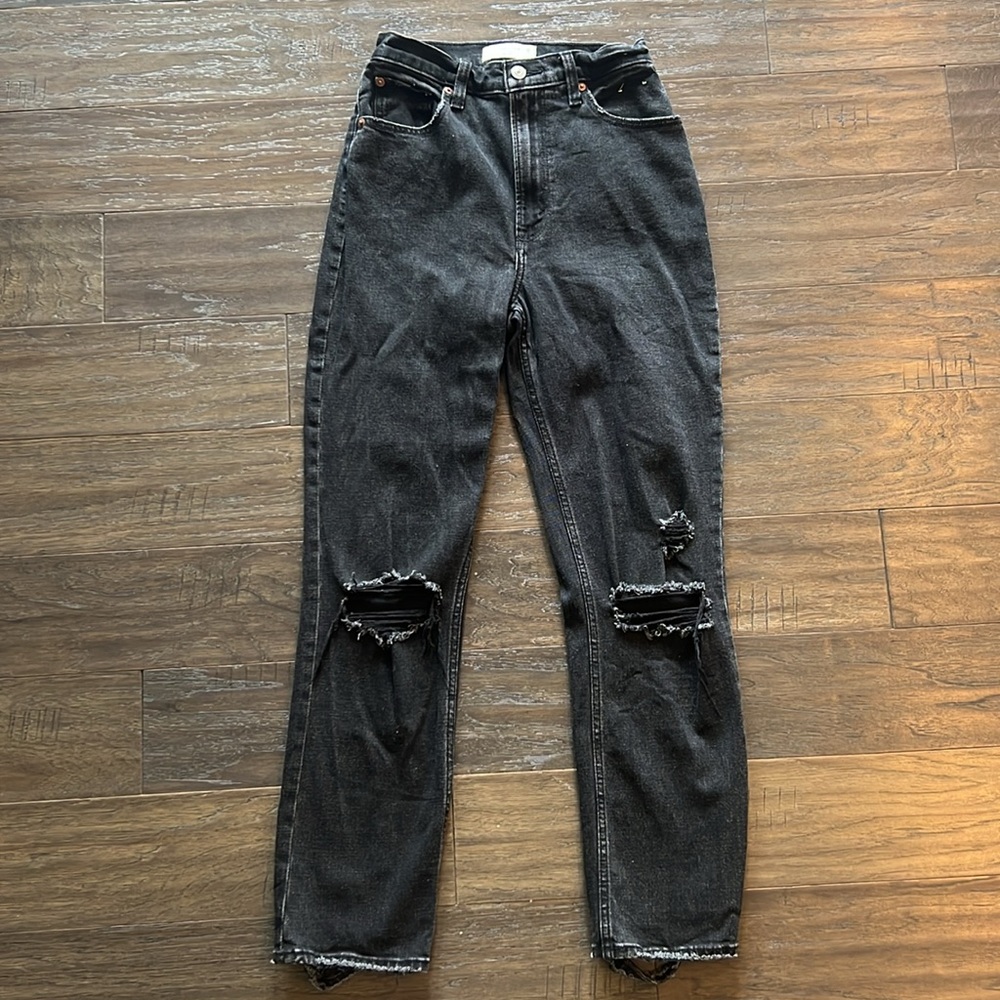 Abercrombie curve love ankle straight ultra high rise jean
